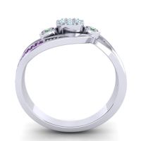 Simple Floral Pave Bypass Caya Ring