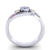 Simple Floral Pave Bypass Caya Ring