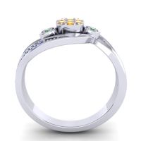 Simple Floral Pave Bypass Caya Ring