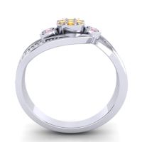 Simple Floral Pave Bypass Caya Ring