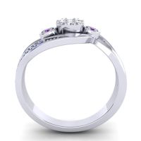 Simple Floral Pave Bypass Caya Ring