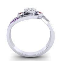 Simple Floral Pave Bypass Caya Ring