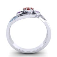 Simple Floral Pave Bypass Caya Ring