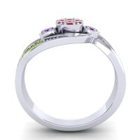 Simple Floral Pave Bypass Caya Ring