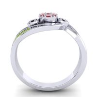 Simple Floral Pave Bypass Caya Ring