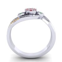 Simple Floral Pave Bypass Caya Ring