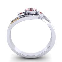 Simple Floral Pave Bypass Caya Ring