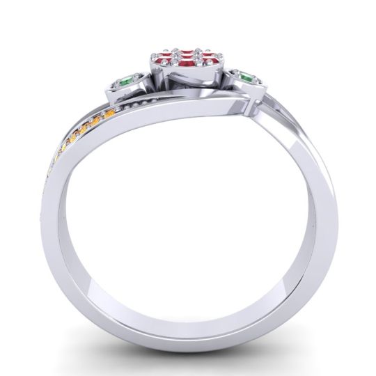 Simple Floral Pave Bypass Caya Ring