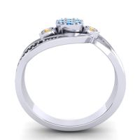 Simple Floral Pave Bypass Caya Ring