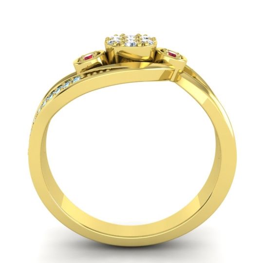 Simple Floral Pave Bypass Caya Ring