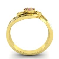 Simple Floral Pave Bypass Caya Ring