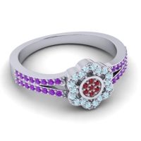 Statement Floral Pave Madhavi Ring
