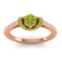 Peridot Fashion Ring In 18K Rose Gold With Diamond – Pupsagiri Dainty Ring