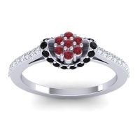 Ruby Fashion Ring In 14k White Gold With Black Onyx And Diamond – Pupsagiri Dainty Ring