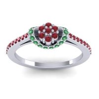 Ruby Fashion Ring In 14k White Gold With Emerald – Pupsagiri Dainty Ring