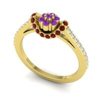 Petite Floral Pave Pupsagiri Ring