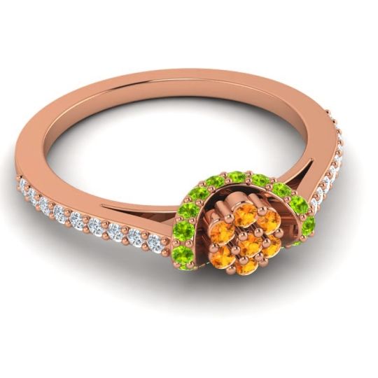 Petite Floral Pave Pupsagiri Ring