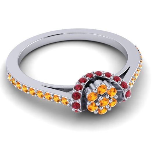 Petite Floral Pave Pupsagiri Ring