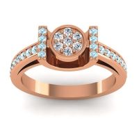 Lab Diamond Fashion Ring In 18K Rose Gold With Aquamarine – Inodaya Statement Ring