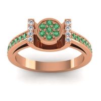 Emerald Fashion Ring In 18K Rose Gold With Lab Diamond – Inodaya Statement Ring