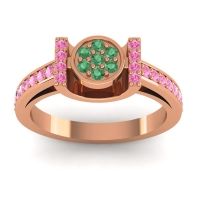 Emerald Fashion Ring In 14K Rose Gold With Pink Tourmaline – Inodaya Statement Ring