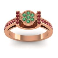Emerald Fashion Ring In 14K Rose Gold With Ruby – Inodaya Statement Ring