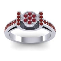 Ruby Fashion Ring In 18k White Gold With Garnet – Inodaya Statement Ring