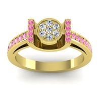Diamond Fashion Ring In 18k Yellow Gold With Pink Tourmaline – Inodaya Statement Ring