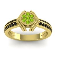 Peridot Fashion Ring In 14k Yellow Gold With Black Onyx – Kusumina Simple Ring