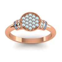 Aquamarine Fashion Ring In 18K Rose Gold With Swiss Blue Topaz – Vedika Statement Ring