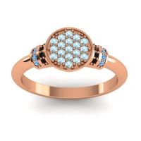 Aquamarine Fashion Ring In 18K Rose Gold With Black Onyx And Swiss Blue Topaz – Vedika Statement Ring