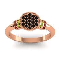 Black Onyx Fashion Ring In 18K Rose Gold With Peridot And Garnet – Vedika Statement Ring