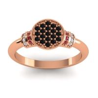 Black Onyx Fashion Ring In 18K Rose Gold With Ruby And Diamond – Vedika Statement Ring