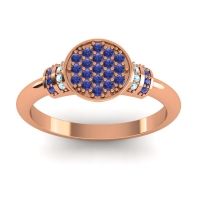Blue Sapphire Fashion Ring In 18K Rose Gold With Aquamarine – Vedika Statement Ring