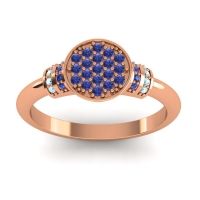 Blue Sapphire Fashion Ring In 18K Rose Gold With Aquamarine – Vedika Statement Ring