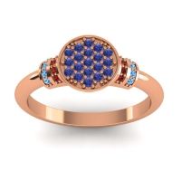 Blue Sapphire Fashion Ring In 18K Rose Gold With Garnet And Swiss Blue Topaz – Vedika Statement Ring