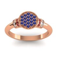 Blue Sapphire Fashion Ring In 14K Rose Gold With Ruby And Diamond – Vedika Statement Ring