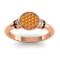Citrine Fashion Ring In 18K Rose Gold With Lab Diamond And Black Onyx – Vedika Statement Ring