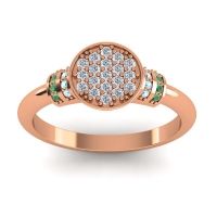 Diamond Fashion Ring In 14K Rose Gold With Aquamarine And Emerald – Vedika Statement Ring