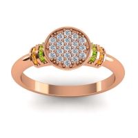 Lab Diamond Fashion Ring In 18K Rose Gold With Peridot And Citrine – Vedika Statement Ring