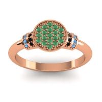 Emerald Fashion Ring In 14K Rose Gold With Black Onyx And Swiss Blue Topaz – Vedika Statement Ring