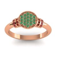 Emerald Fashion Ring In 14K Rose Gold With Garnet And Ruby – Vedika Statement Ring