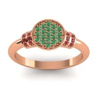 Emerald Fashion Ring In 14K Rose Gold With Ruby – Vedika Statement Ring