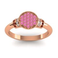Pink Tourmaline Fashion Ring In 18K Rose Gold With Diamond And Garnet – Vedika Statement Ring