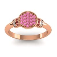 Pink Tourmaline Fashion Ring In 18K Rose Gold With Ruby And Diamond – Vedika Statement Ring