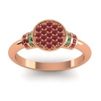 Ruby Fashion Ring In 18K Rose Gold With Emerald – Vedika Statement Ring