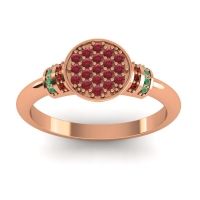 Ruby Fashion Ring In 18K Rose Gold With Garnet And Emerald – Vedika Statement Ring