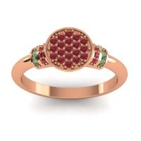 Ruby Fashion Ring In 14K Rose Gold With Emerald – Vedika Statement Ring