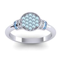 Aquamarine Fashion Ring In Platinum With Lab Diamond And Swiss Blue Topaz – Vedika Statement Ring