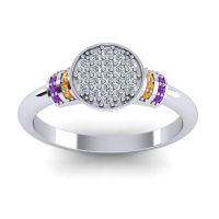 Lab Diamond Fashion Ring In Palladium With Citrine And Amethyst – Vedika Statement Ring